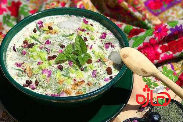 آب دوغ خیار با جو